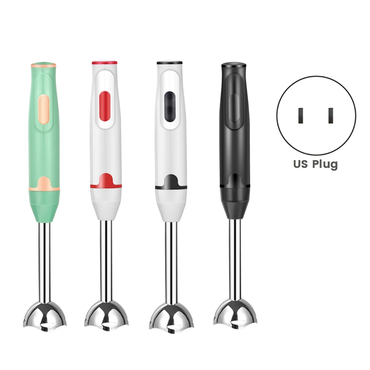 A35T-Immersion Hand Stick Blender Electric Food Vegetable Grinder Food Mixer Purees Smoothies Shakes Sauces US Plug White