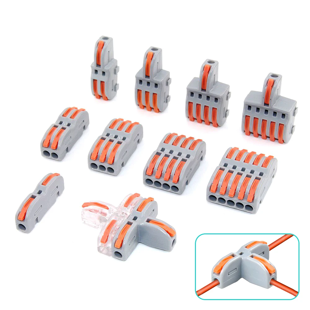 

10 30 50PCS Quick Splicing Multiplex Butt Wire Connector Cable Push-in Splice Terminal Block For Home Terminal Block 28-12AWG