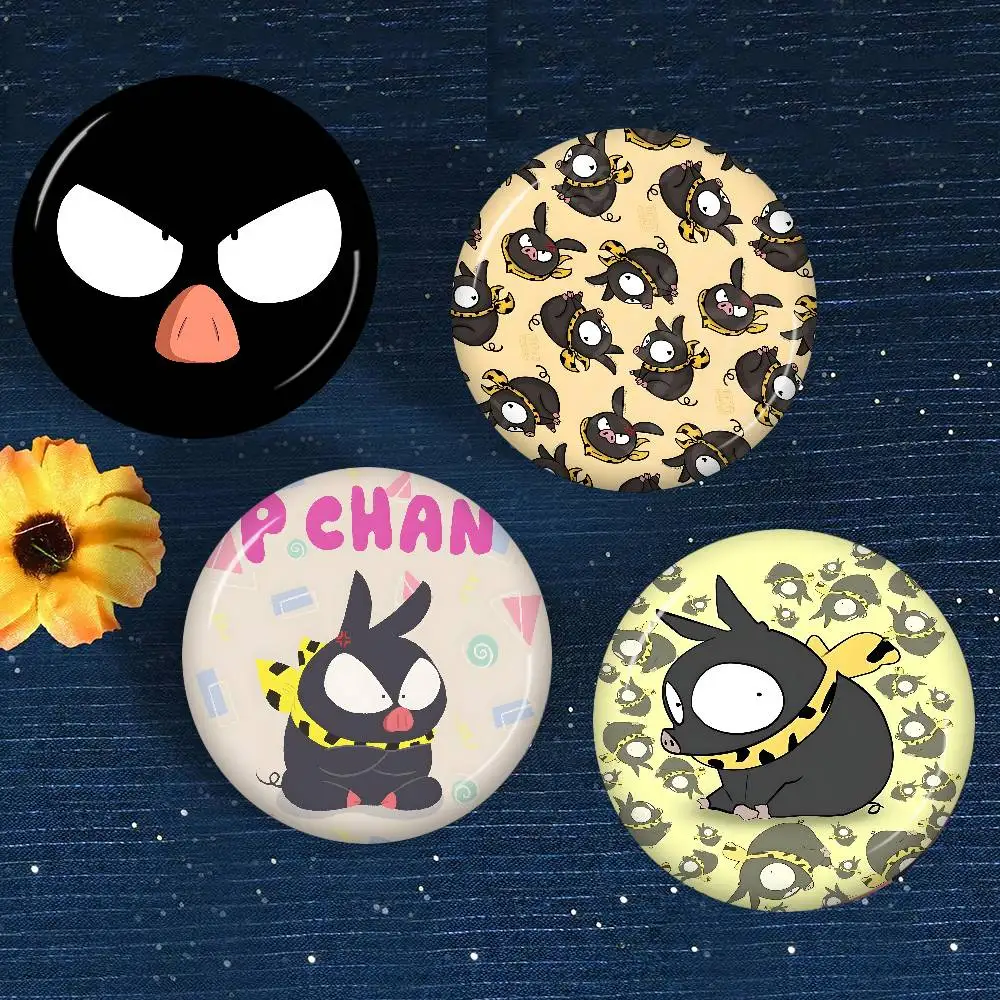 Pin de botón creativo de hojalata con diseño de cerdo de Ranma P Chan Ryogas, estilo anime y lindo, broche con icono de animal, insignia para solapa y mochila, accesorio.