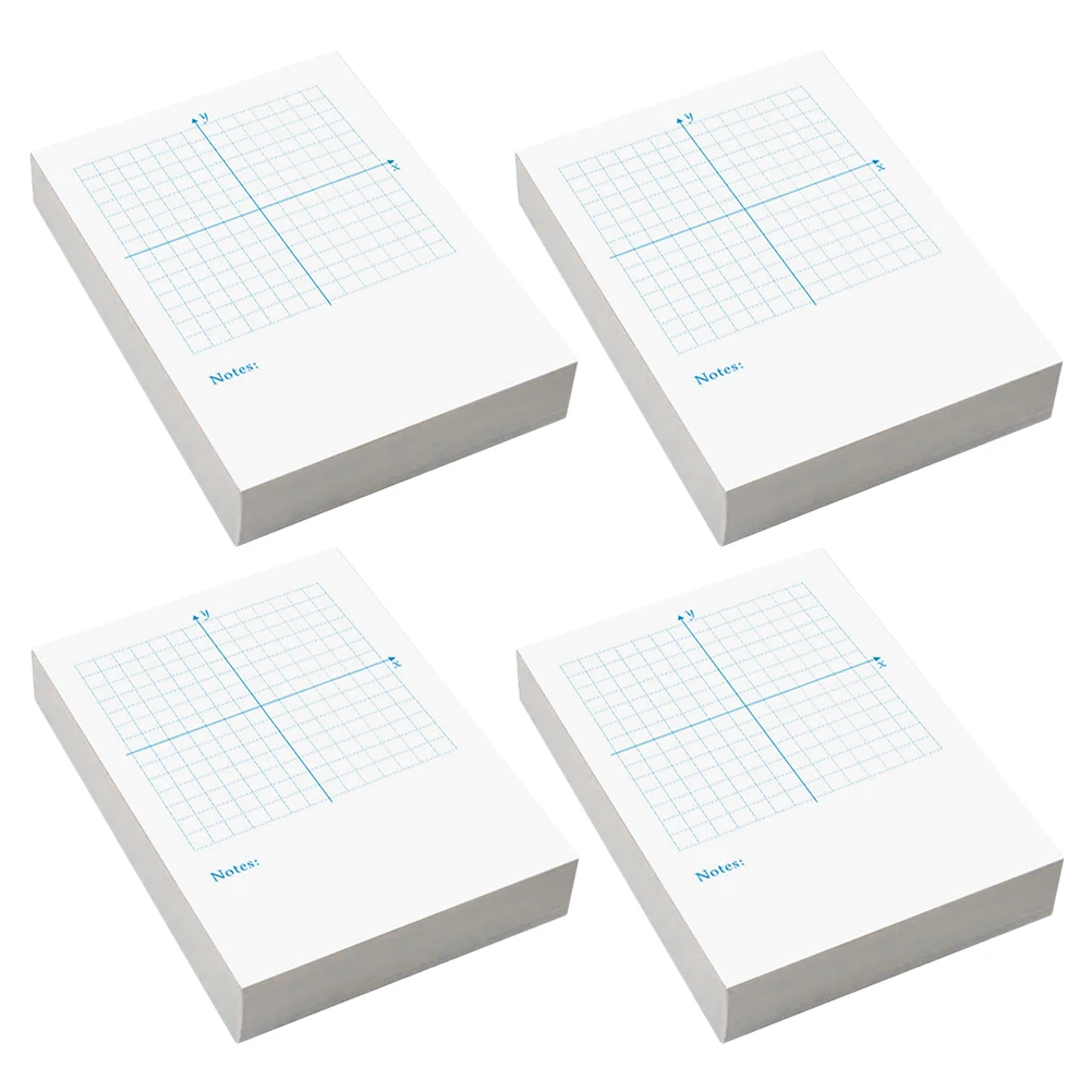 

4pcs Number-line Exercise Books Grid Index Cards Blueprint Graph Paper Math Drawing Sheets XY Axis Papers Writing