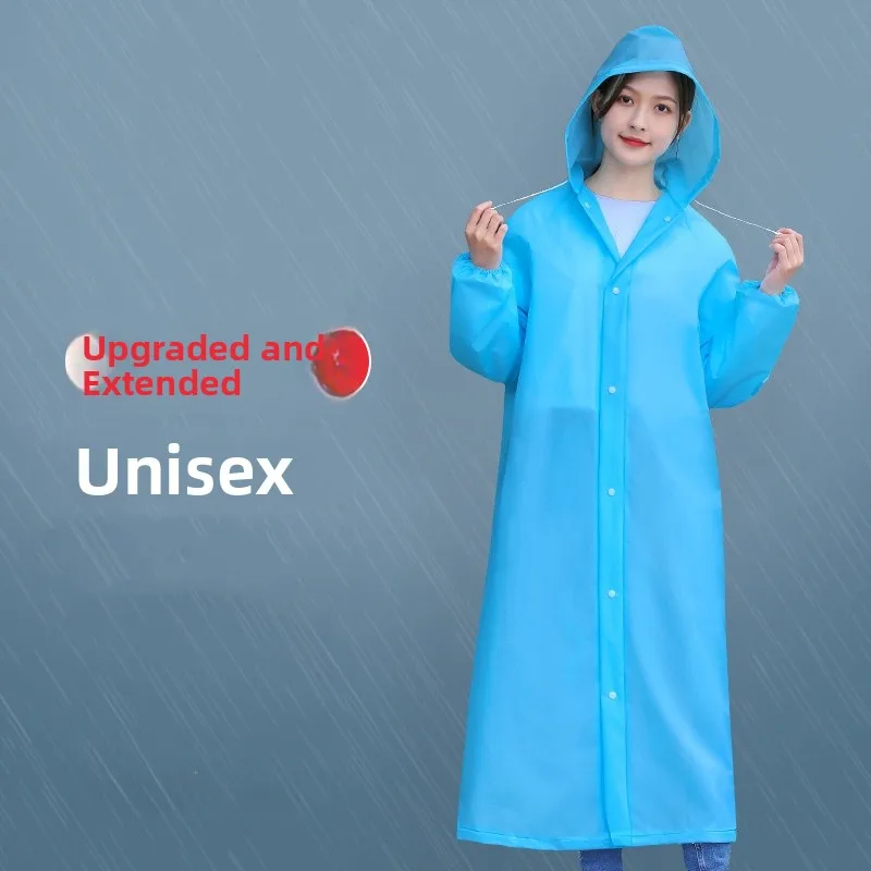 Non-Disposable Adult Outdoor Travel Raincoat EVA Overalls Transparent Child Raincoat Durable Reusable Weatherproof Coat