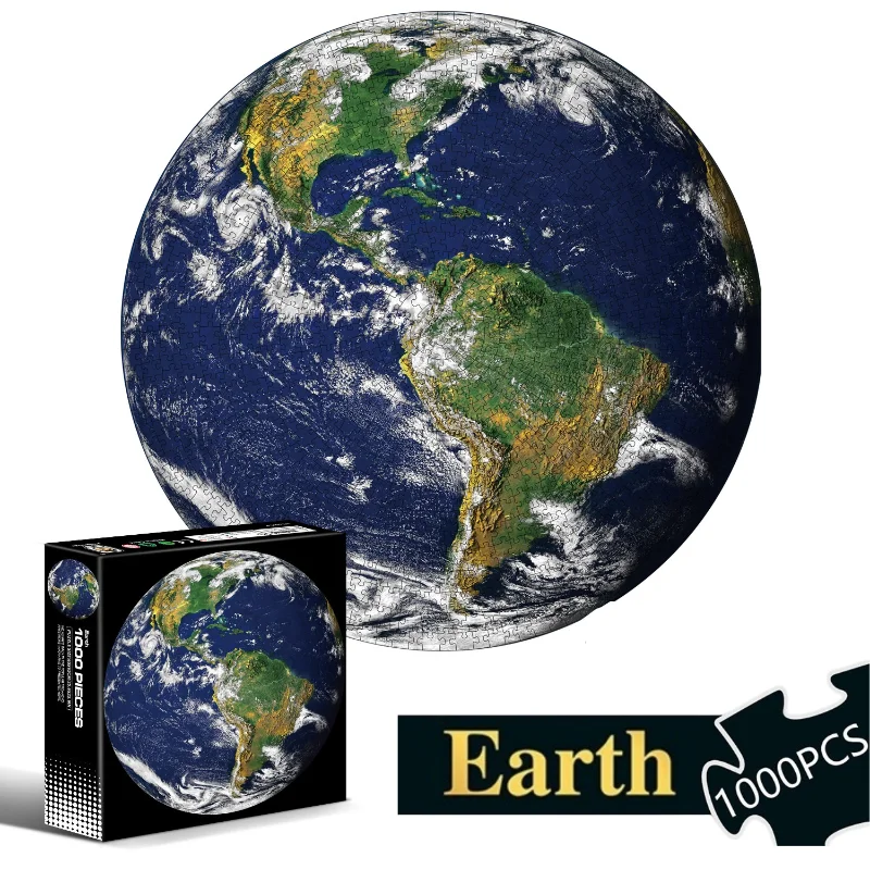 Adult Puzzle Puzzle Game 1000 Planet Moon Earth Puzzle Challenge Game Learning Puzzle Space Plane Puzzle Difficulty Toy