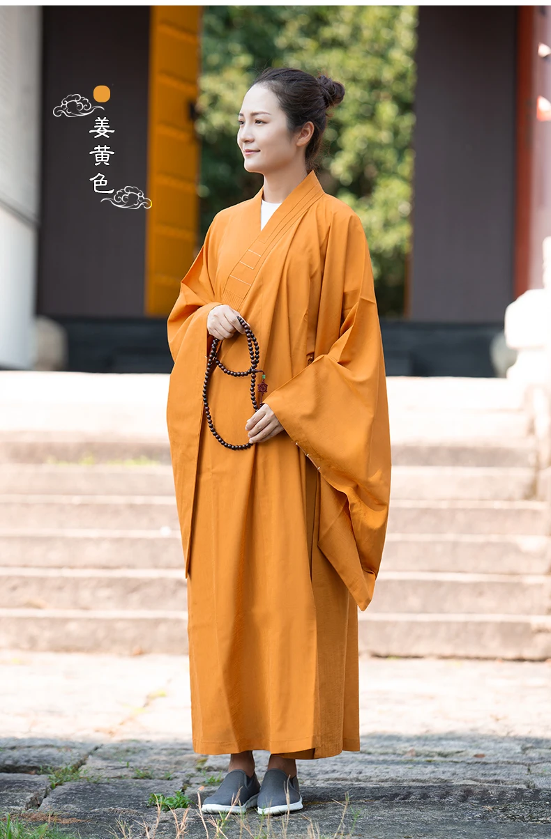 Monk Robe Long Gown Men Women Cassock Buddhist Clothing Soft Comfort