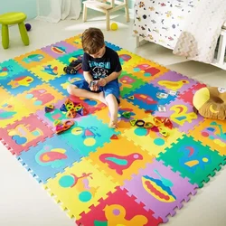 Alfombra de rompecabezas de espuma EVA para niños, Alfombra de juego para bebés, números educativos, letras, animales, frutas, juguete