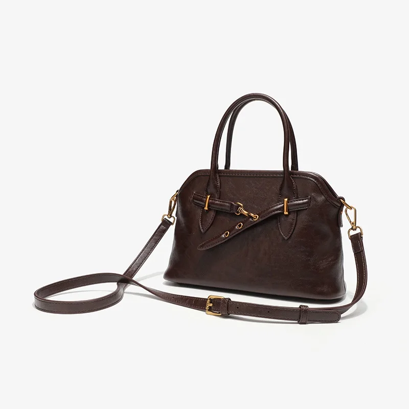Leather Female Shoulder Bags Fashion Ladies Tote Bags Retro Women Boston Handbags