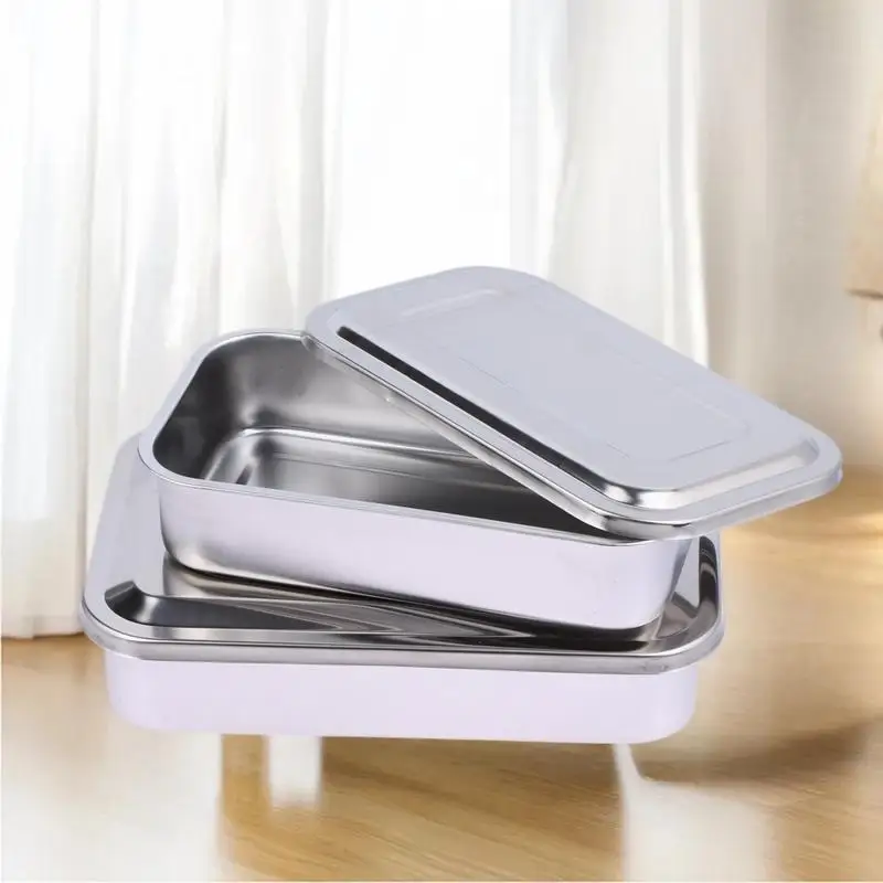 Dental Tray Surgical Nursing Lid Medical Equipment Steriliser Container For Dentist Storage Box Stainless Steel Instrument