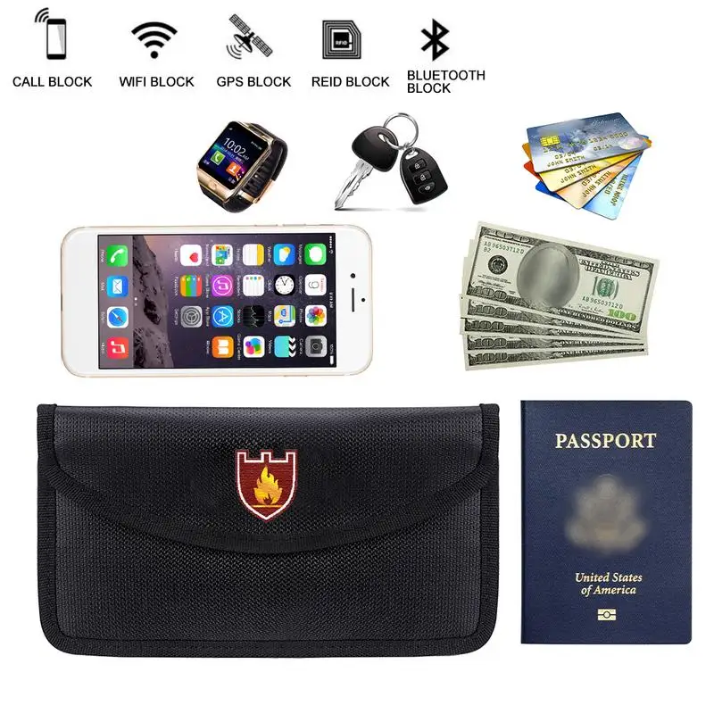 Fireproof Waterproof Document Bag Portable Envelope File Folder Cash Pouch SignalBlocking Bag Safe Money Bag For Home Office