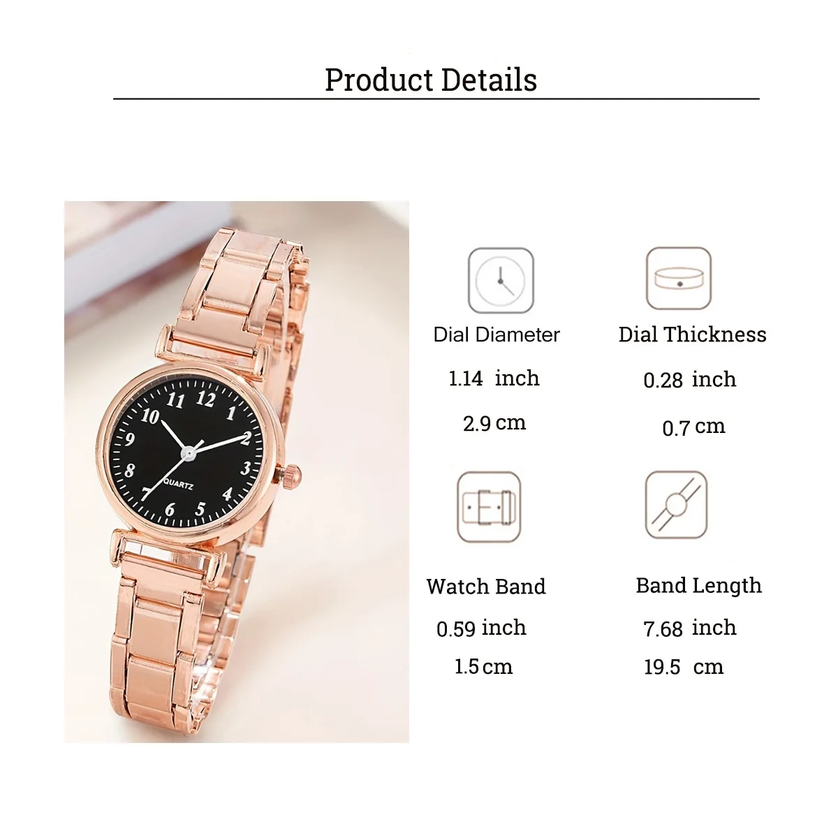 طقم ساعات كوارتز نسائية عصرية وخفيفة فاخرة بقرص دائري وسوار من الفولاذ مع سوار من اللؤلؤ الماسي قطعتين، مناسب لـ d #5