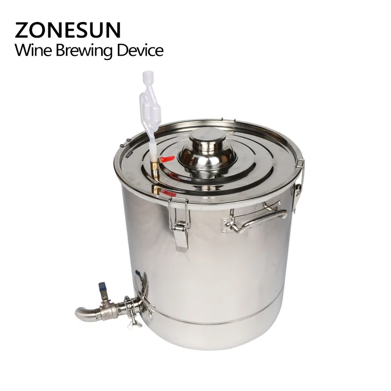 ZONESUN جهاز تخمير النبيذ المنزلي من الفولاذ المقاوم للصدأ 20/30/45/70L جهاز تقطير الكحول/صانع النبيذ دليل إنجليزي + 11 هدايا