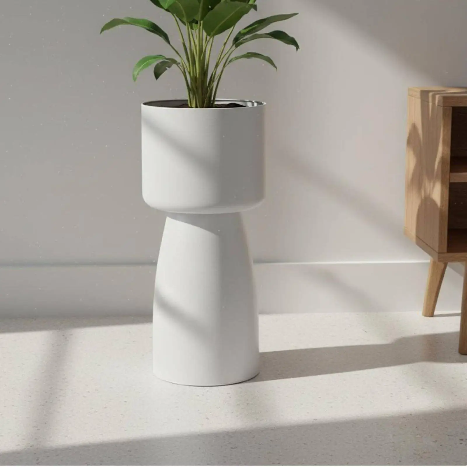 Metal plant stand made of wrought iron, modern base plant pot,