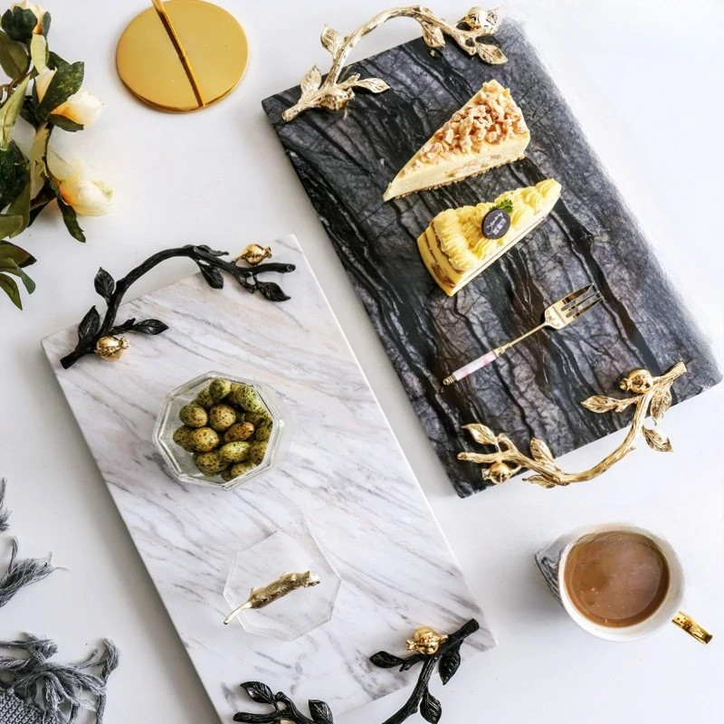 Nordic ins Creative Simple Marble Dessert Storage Plate Steak Plate Home Storage Jewelry Plate Tray