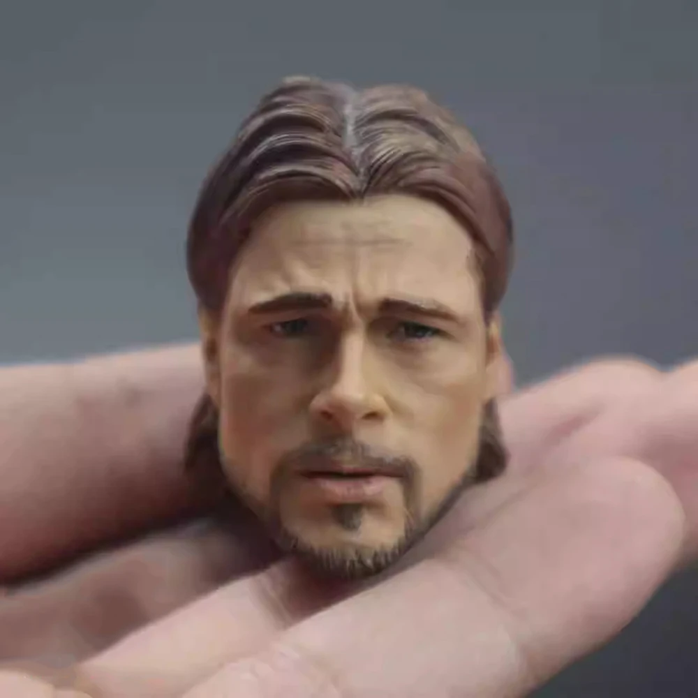 For Sale 1/6  Man Male Player  Brad Pitt Calm Version Head Sculpt Carving For 12