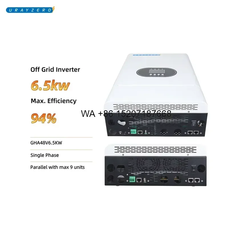 Wmwmnu for Solar 6.5kW 48V Hybrid Off Grid Inverter Single Phase Pure Sine Wave Built in WiFi MPPT 94 Percent