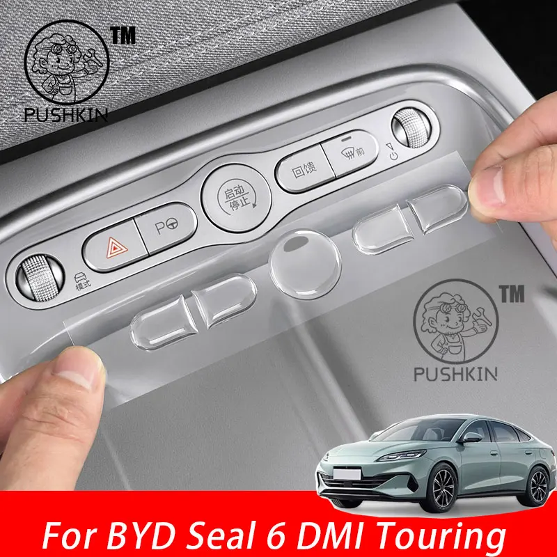 

For BYD Seal 6 C6 DMI Touring 2025 2026 Steering Wheel Button Central Control Shift Button Conditioning Button Protective Film