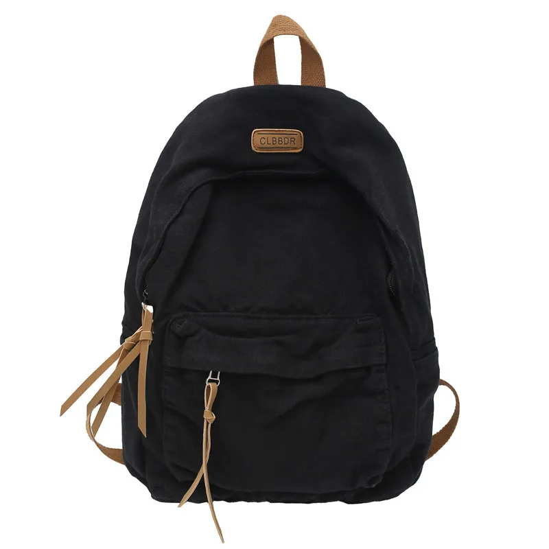 Unisex 100% Cotton Backpacks Solid Color School Bags Large Capacity Clouth Leisure Or Travel Bags Lazy Style Satchels backpacks