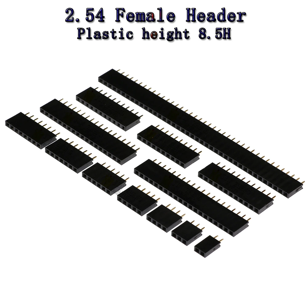 10 шт., штыри для печатной платы, 2,54 мм, 1 х2/4/6/10/12/16/20/40Pin H8.5