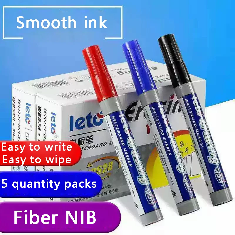 

5/10 комплектов стираемых ручек для досок для студентов, черные ручки для досок большой емкости для офисного использования