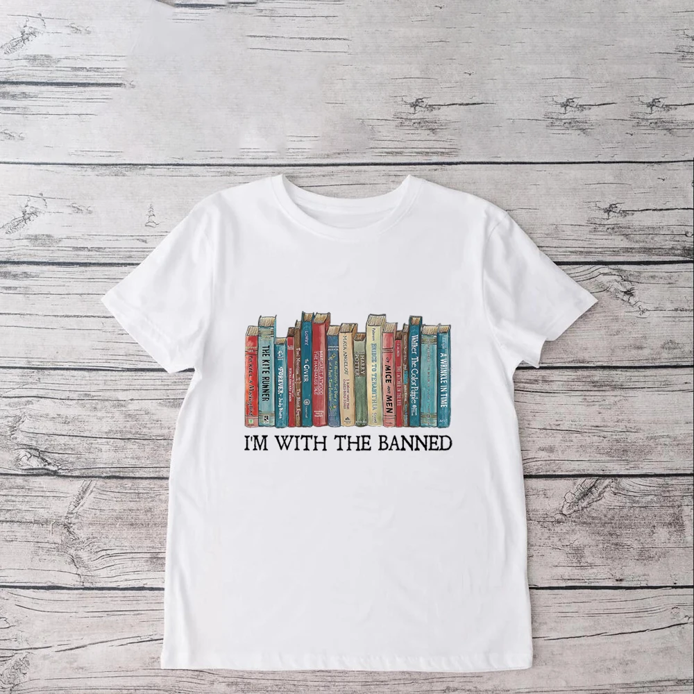 قميص كتب محظور ، أنا مع قميص محظور ، قميص قراءة ، كتب مكتبة ، أكمام قصيرة ، قميص أمين مكتبة