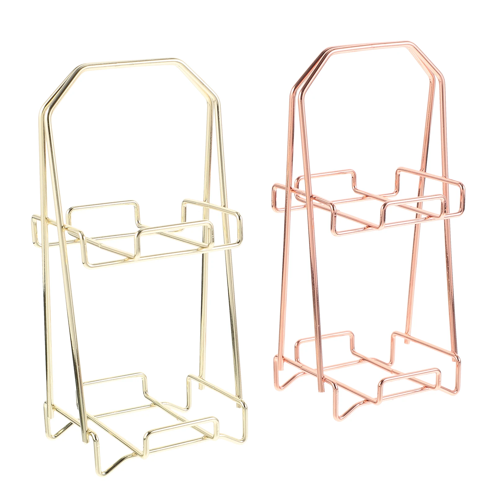 

2pcs Double Layer Powder Puff Holder Steel Beauty Makeup Egg Rack Ventilated Drying Storage Stand For Sponge Powder