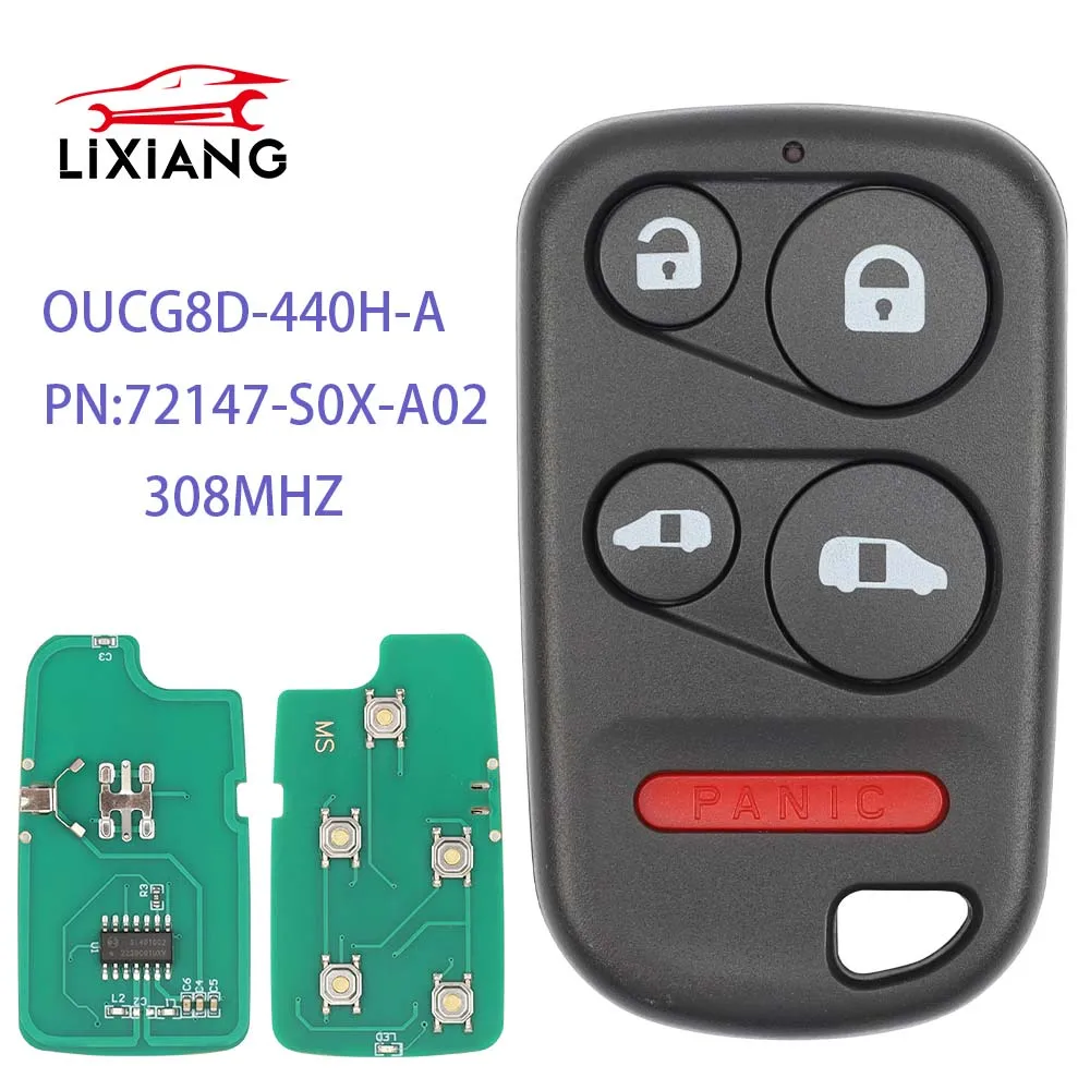 2PCS/LOT 5 Buttons Keyless Remote Car Key OUCG8D-440H-A G8D-440H-A 72147-S0X-A02 Fit for Honda 2001 2002 2003 2004 Odyssey