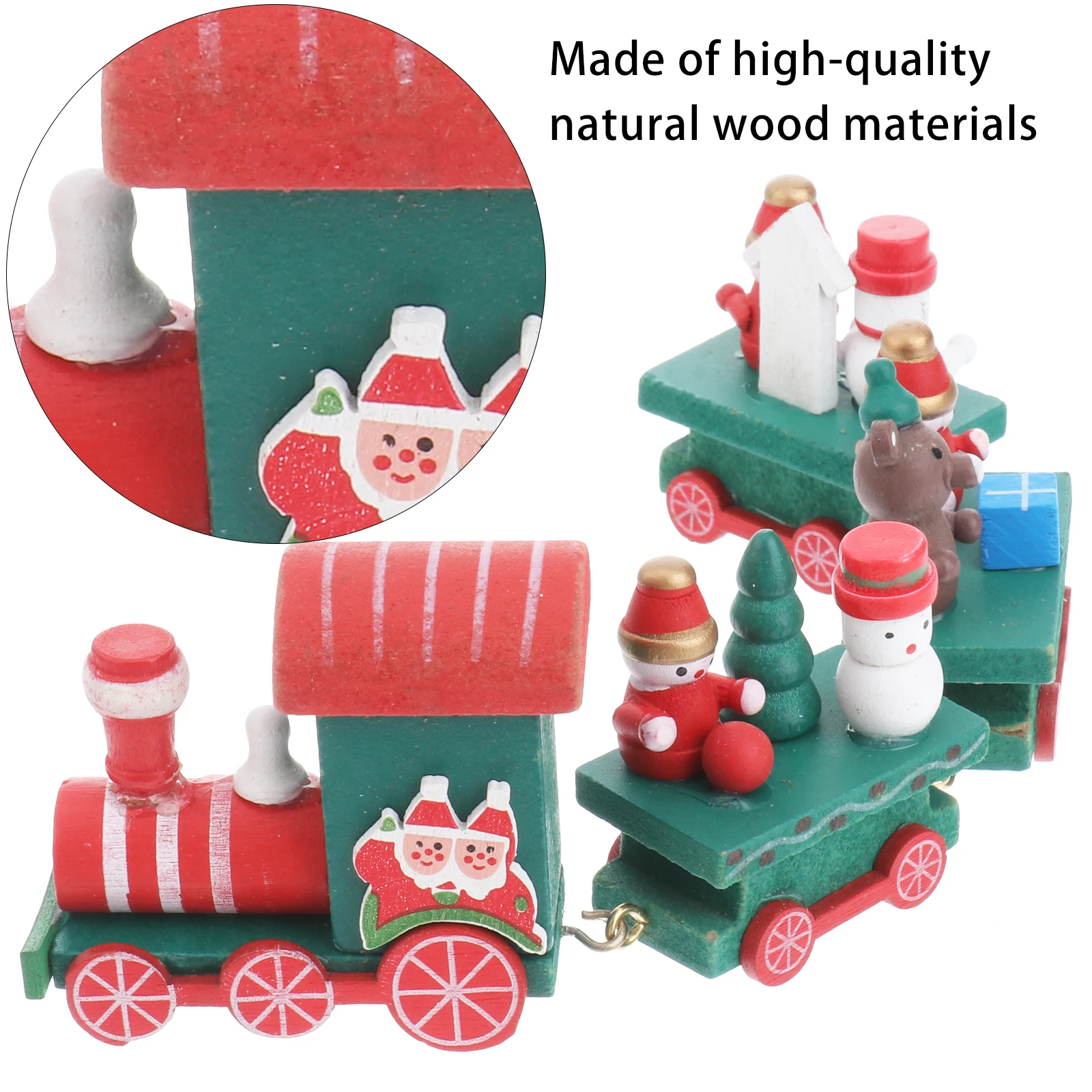 

Wooden Small Train Ornaments Christmas Decoration Holiday Desk Toy Mini Bamboo Chritmas Little Child Tiny Desktop Kids