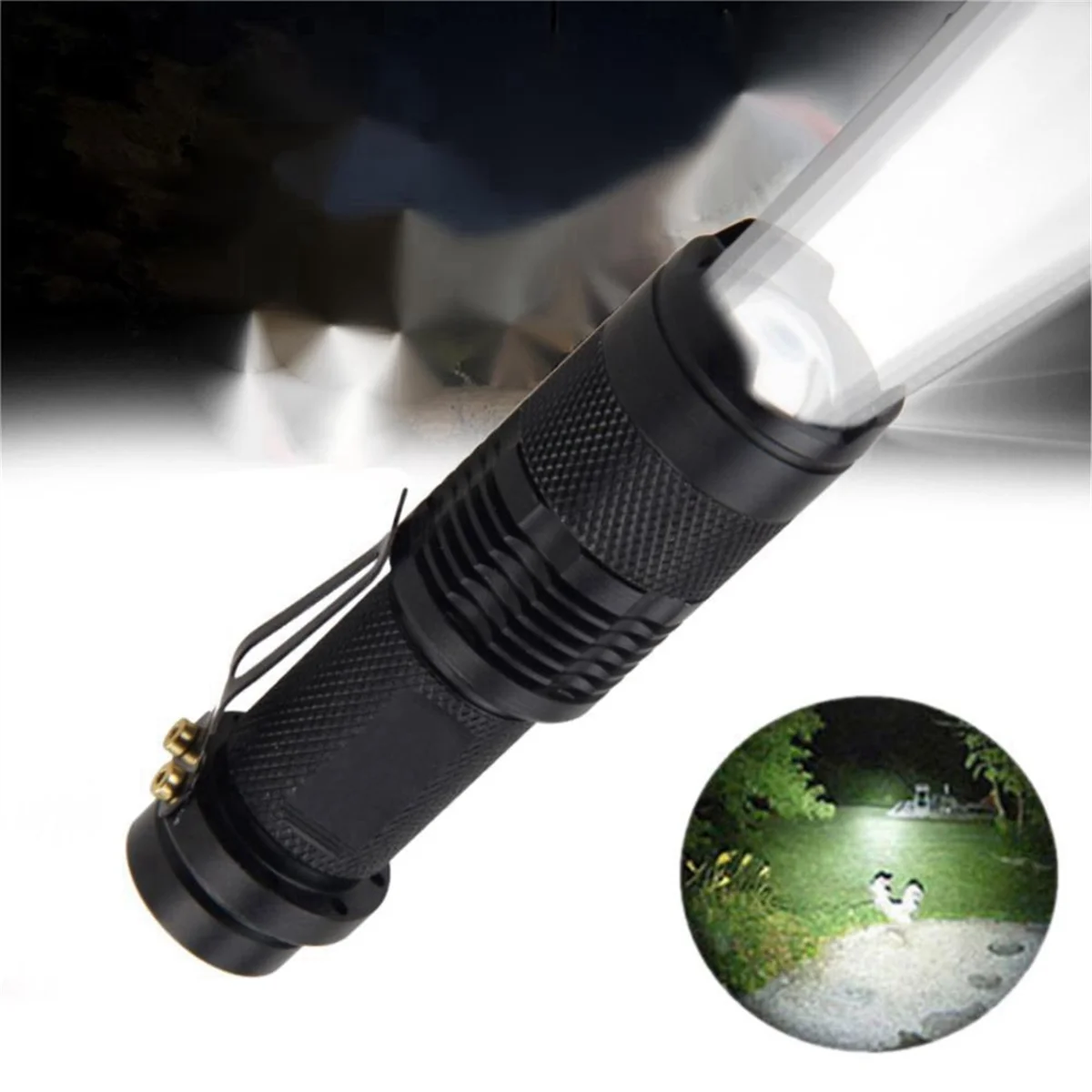 ONCE Telescopic Focusing Flashlight Outdoor Mini Telescopic Zoom Flashlight Fluorescent Dose Flashlight Blue Light