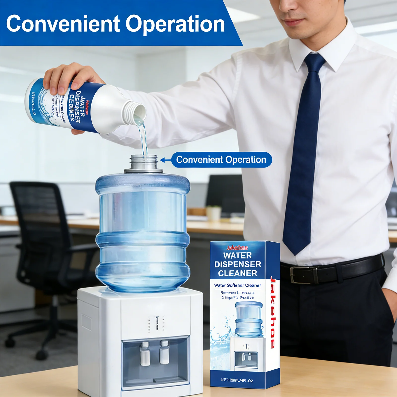 Advanced Water Dispenser Cleaner & Sanitizer Solution Removes Biofilm Slime & Odors Food Grade Hygiene for Ice Makers Coolers