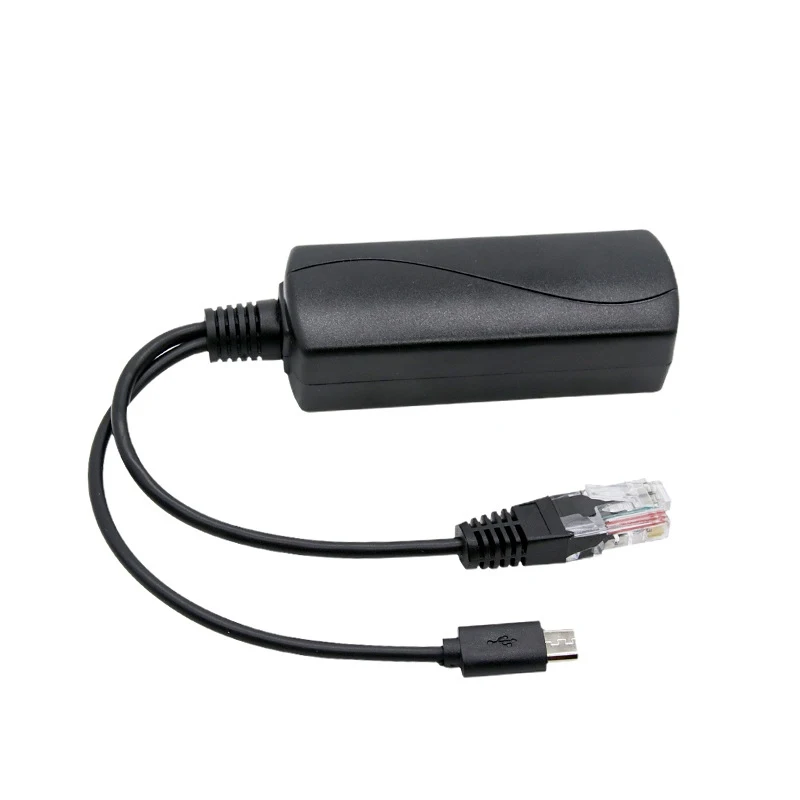 POE 48V to 5V power supply module Ethernet cable conversion to Android port adapter POE to RJ45 port and MicroUSB Port