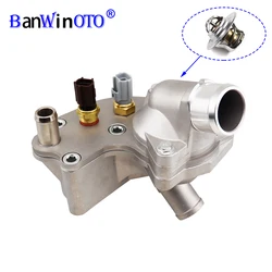 2L2Z8575AA Aluminum Thermostat Housing Cover Engine Coolant Water Flange Outlet For 2002-2010 Ford Explorer Mercury Mountaineer
