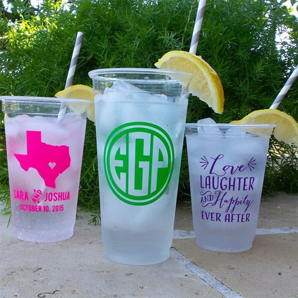 

Custom Soft Plastic Cups, Personalized Cups, Custom Printed Cups, Printed Party Cups, Personalized Wedding Favors, Monogrammed P