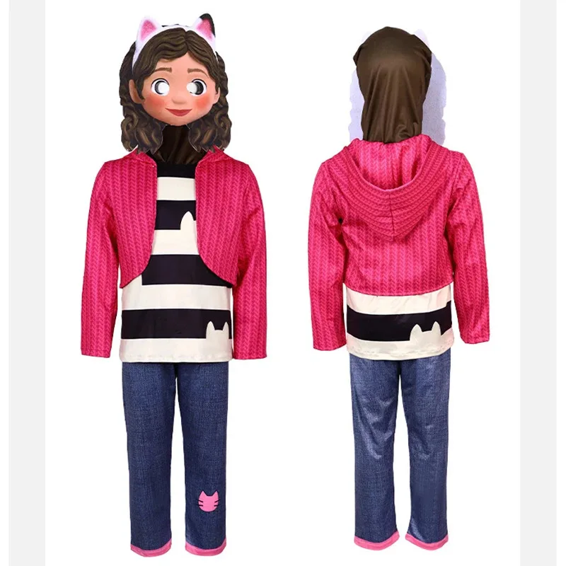 Casa de muñecas de Gavby, vestido para niña, chaqueta, camiseta, máscara, casa de muñecas Gabby de Halloween, disfraz de cosplay de Carnaval, conjunto de fiesta de cumpleaños para niño y niña