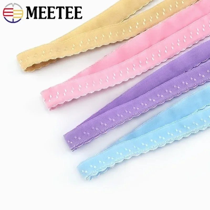 10/20Meters 11mm Colored Nylon Elastic Band Bra Elastic Strap Underwear Webbing Double Rubber Ribbon DIY Sewing Belts Accessorie