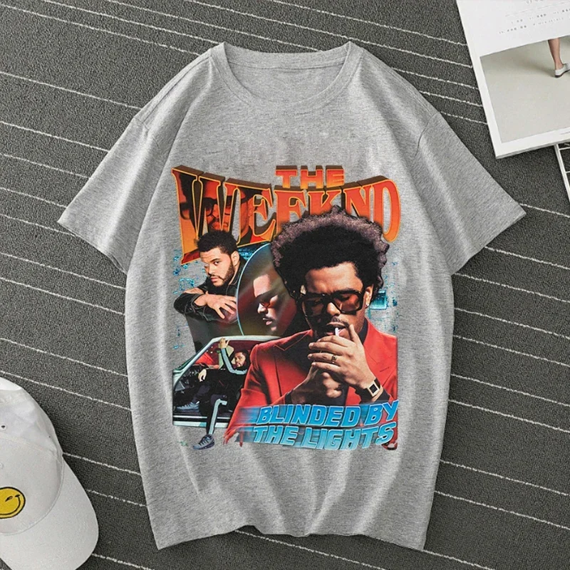 Pop cantor artista the weeknd impressão anime topos camisetas roupas femininas camiseta feminina dos desenhos animados manga curta moda meninas t camisa