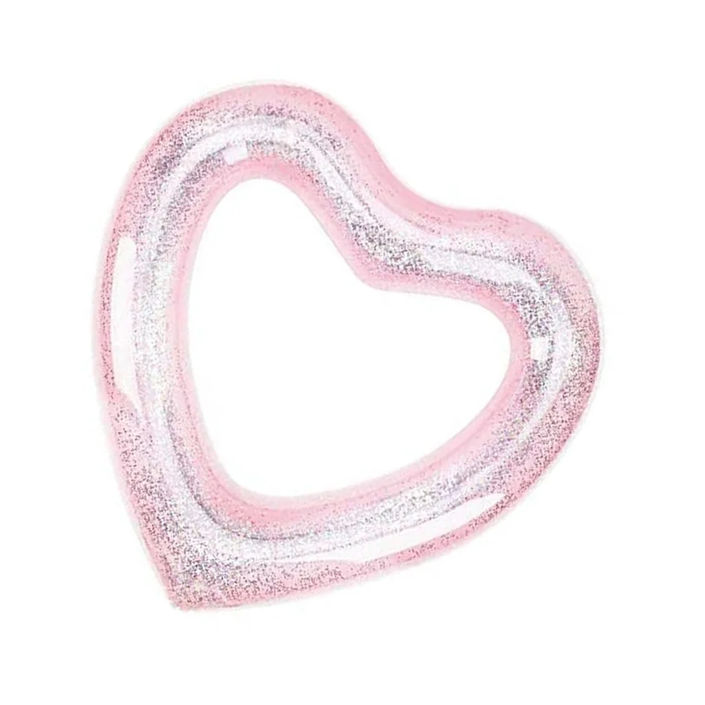 

s Heart shaped Swim Ring 120cm Rose Gold PVC Inflatable Pool Float Summer Beach Party Swimming Circle Lightweight Portable Fun
