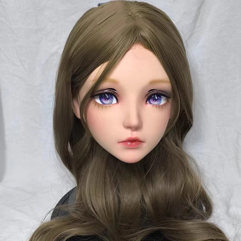 カスタマイズキャラクター女性/女の子樹脂キグ半頭/全頭アニメコスプレ日本のコスプレまたは着ぐるみマスクウィッグ、偽の目