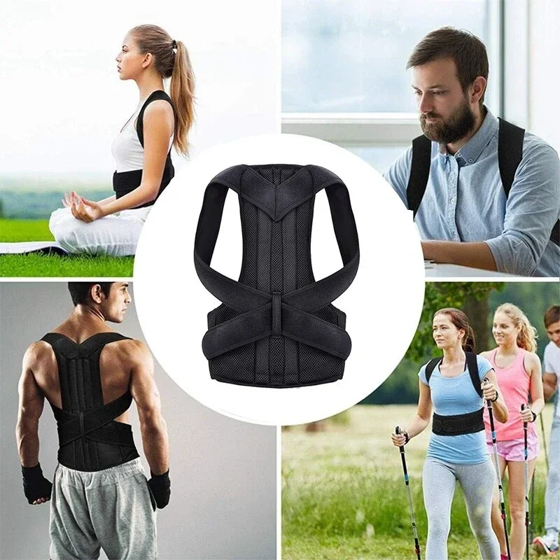

Achieve Posture with Adjustable, Breathable Polyester Posture Corrector - Universal Fit for Pain Rel