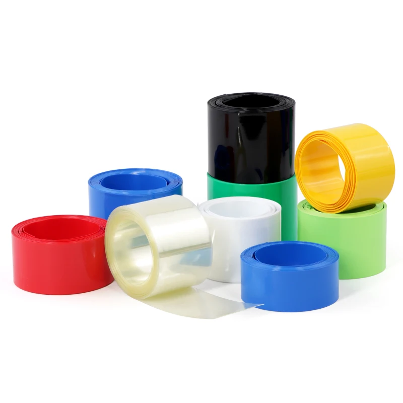 2/5/10/50/100m Width 66mm PVC Heat Shrink Tube Insulated Film Wrap Protection Case Wire Cable Sleeve Lithium Battery 18650 Pack