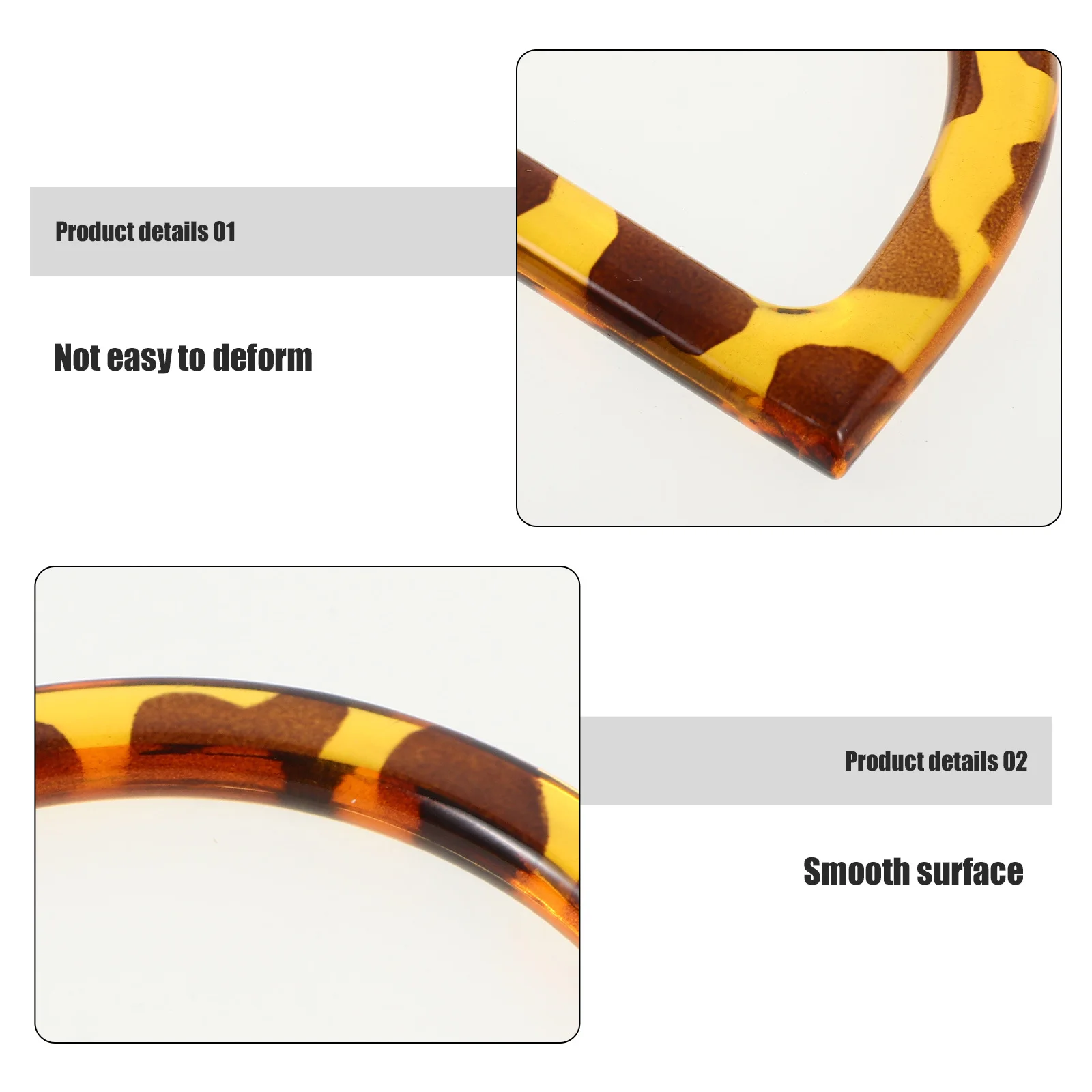 

8Pcs D Shape Purse Handles Sturdy ABS Material Smooth Surface DIY Bag Making Accessories Replacement Purse Grips