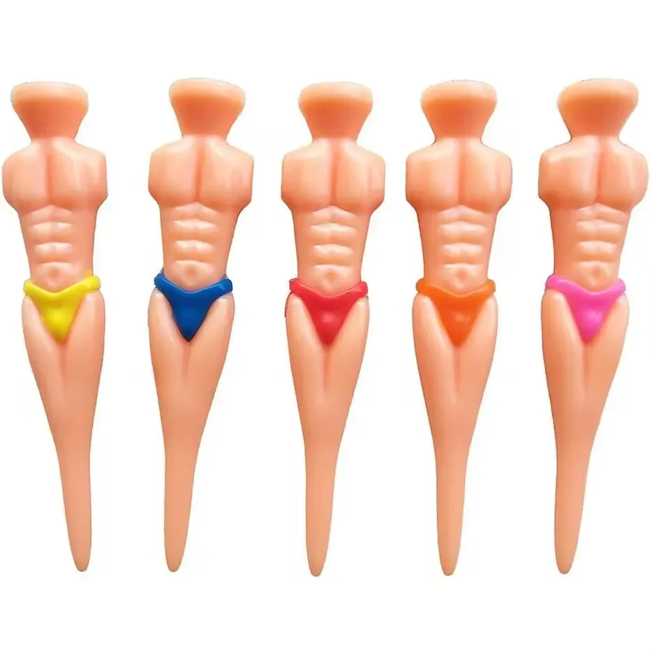 Golf Tees 10pcs Random Color Muscle Male Bikini Model Fitness Creative Tee GKS002