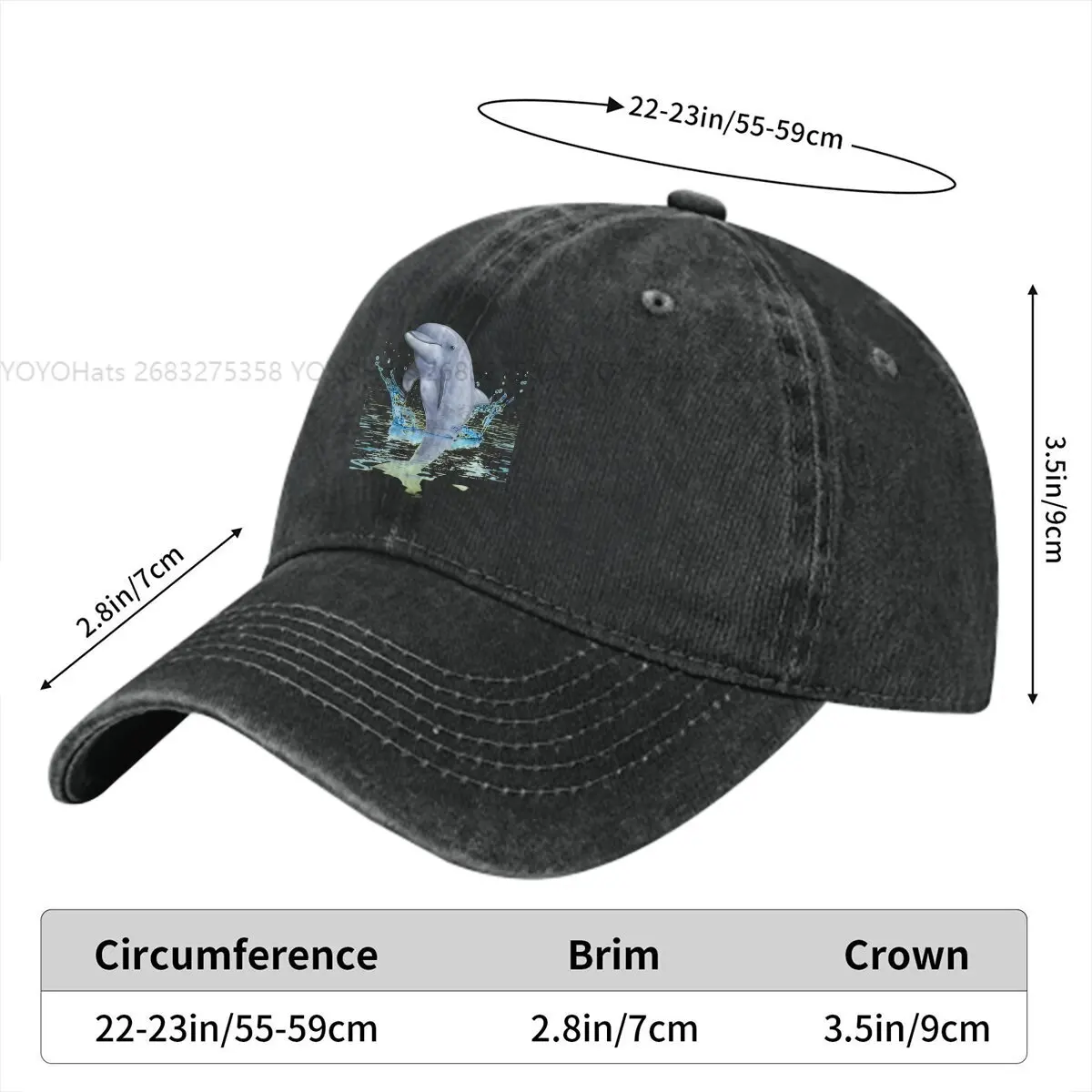 Jumping Out Of Water Design Baseball Cap Men Hats Women Visor Protection Snapback Dolphin Caps