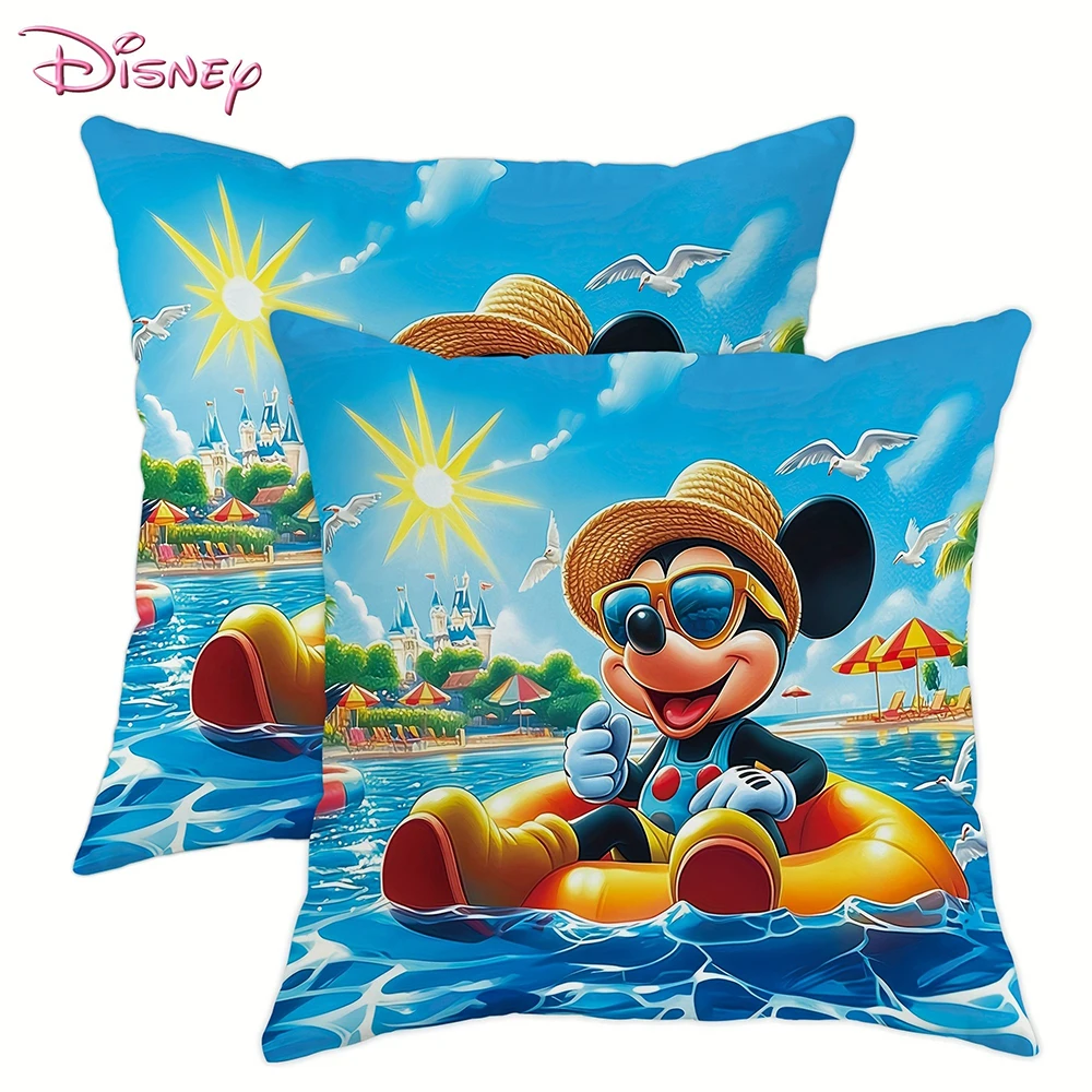 

1 PC Disney Mickey Mouse Pool Adventure Printed Pillowcases Sofa cushion cover,room dormitory decoration,gifts