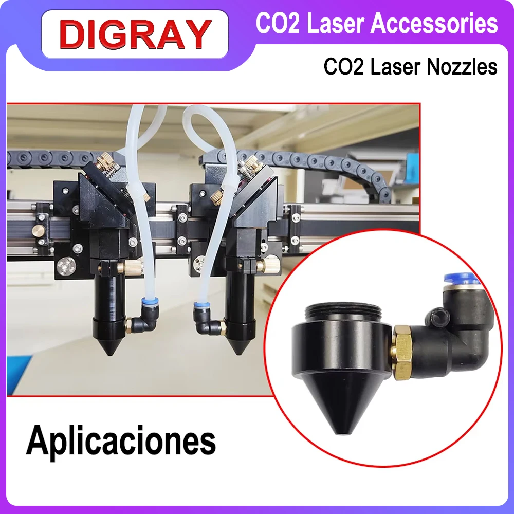 DIGRAY Co2 Laser Air Nozzle for Dia.20 FL50.8mm Focus Lens for Laser Head at CO2 Laser Cutting Machine