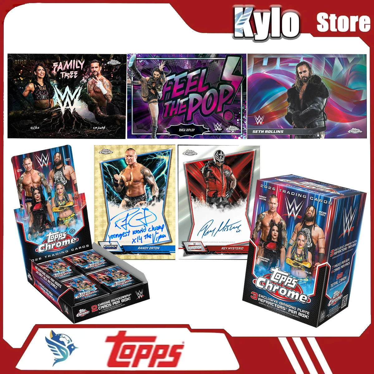 

Topps 2026 Chrome WWE Professional Wrestling Mega And Value Series Signature Collectible Designer Toys Surprise Holiday Gift