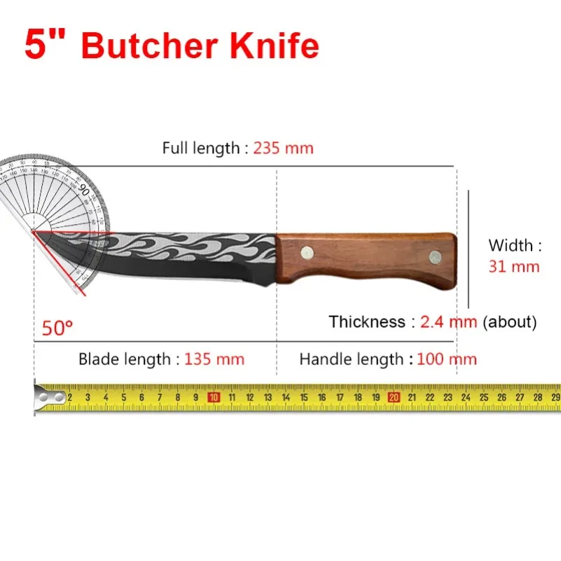 Forged Boning Knife Multifucntional Kitchen Knive Stainless Steel Chef Slicing Meat Fish Fruit Knife BBQ Cutter Kitchen Supplies