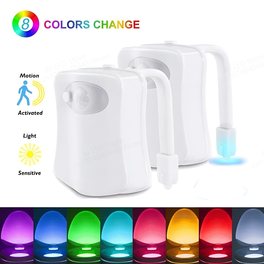 ZK30 Smart PIR Motion Sensor Toilet Seat Night Light 8/16 Colors Waterproof Backlight For Toilet Bowl LED Lamp WC Toilet Light