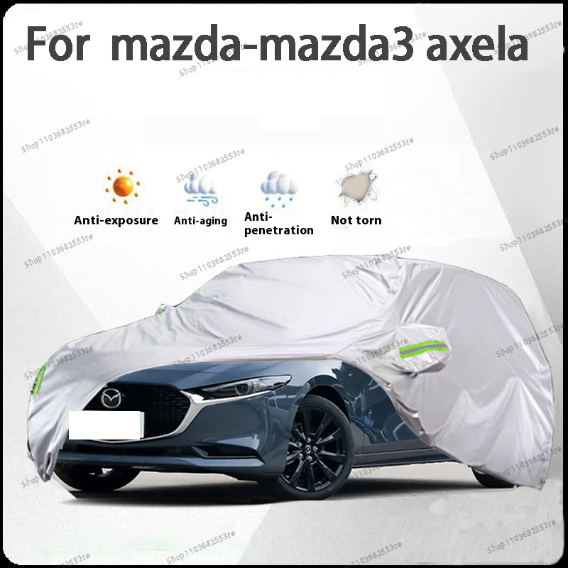 

Чехол для автомобиля Mazda3 Axela Fit — водонепроницаемый, пылезащитный, солнцезащитный козырек (УФ), снегозащитный | Серебряное полное покрытие с защитой в течение всего дня