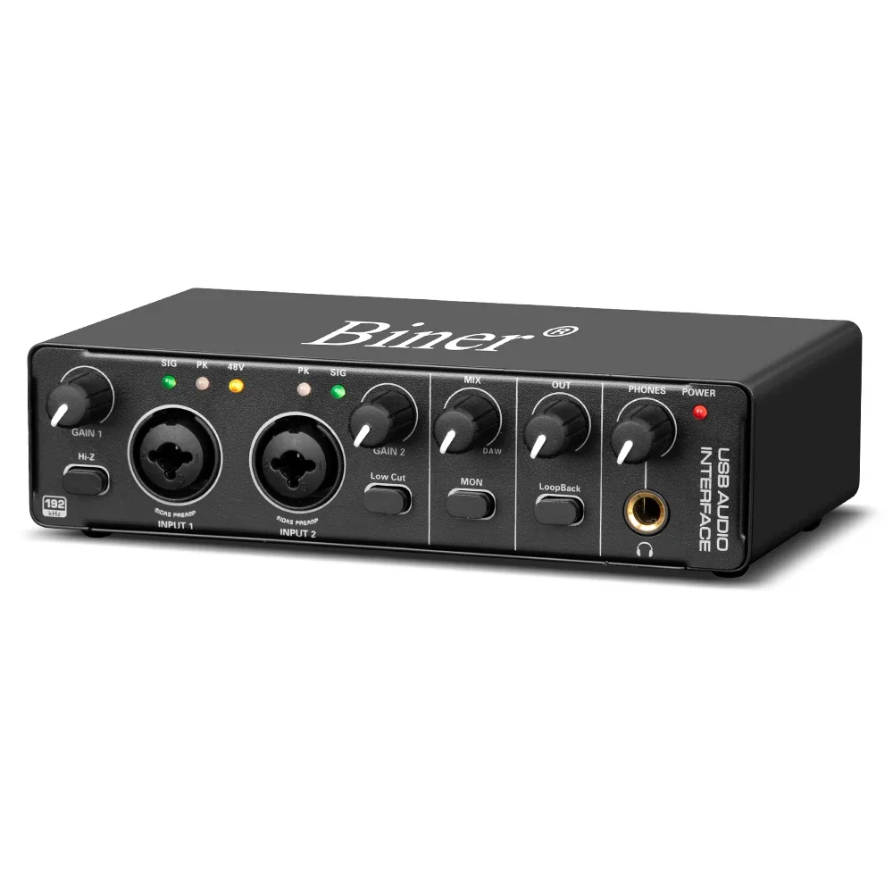 OEM Professional Sound Card 24bit 192kHz Recording Usb Audio Interface for Music Studio Live