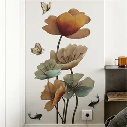 Wall Sticker Butterfly Flower Pattern Wall Decals Wallpaper For Living Room Bedroom Bathroom Home Beautify Decoration