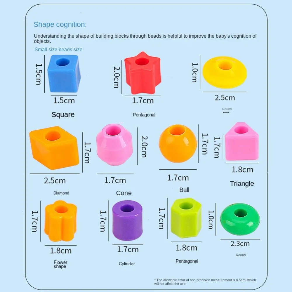 Juguete de encordado Montessori para niños, cuentas de cordones primarias, juguetes de entrenamiento, cuentas de cordones de plástico, manualidades de juguete, juguetes de cuentas de cordones de arcoíris y estrellas