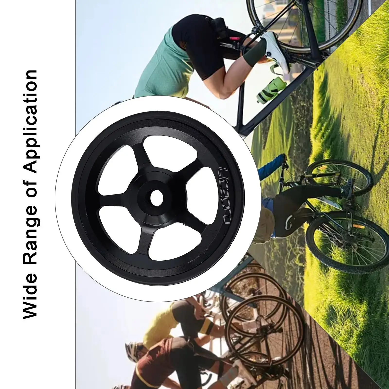 

Задняя стойка ForBrompton Easywheel 60 мм из алюминиевого сплава, легкое колесо, складные грузовые стойки для велосипеда, аксессуары, багажник для велосипеда Easywheel